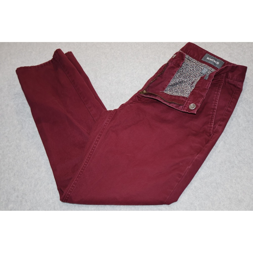 Bonobos Chino Pants Mens 31x29 Purple Tailored Fit Cotton Flat Front Khakis